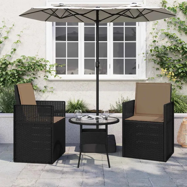 vidaXL Zit- en Rugkussens Polyester Taupe 47 x 45 x 2 cm