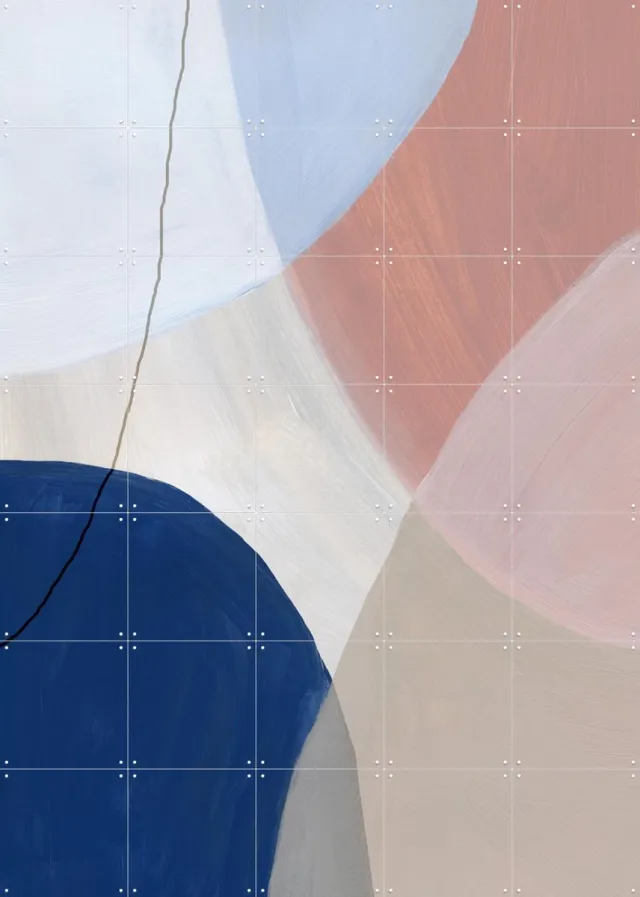 IXXI Graphic 266, Mareike Böhmer - 100 x 140 cm - Grote wanddecoratie en posters - Minimalisme, Grafisch Ontwerp, Abstract, Kleurrijk, Abstract Beige / Blauw / Roze