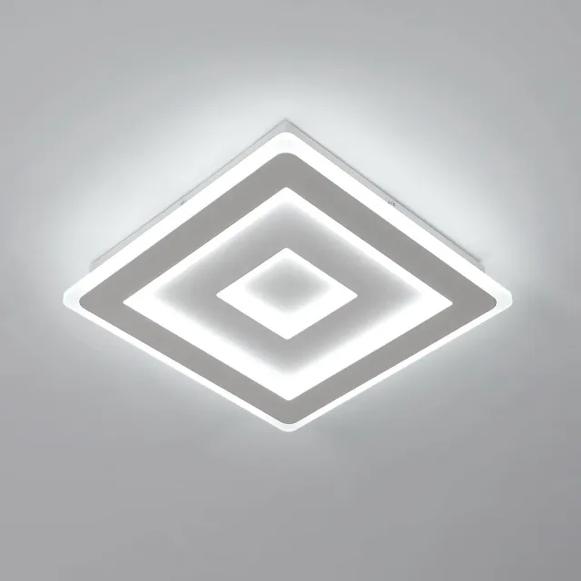 Haobosic Moderne vierkante LED-plafondlamp, 42W 4725LM 30cm witte LED's voor slaapkamer, woonkamer, koel wit 6500K
