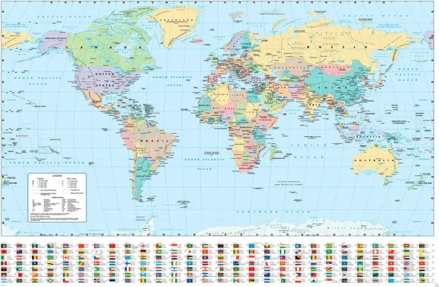 ABYSTYLE Poster Harper Collins - World Map 21 - Engels - 91,5x61cm Divers