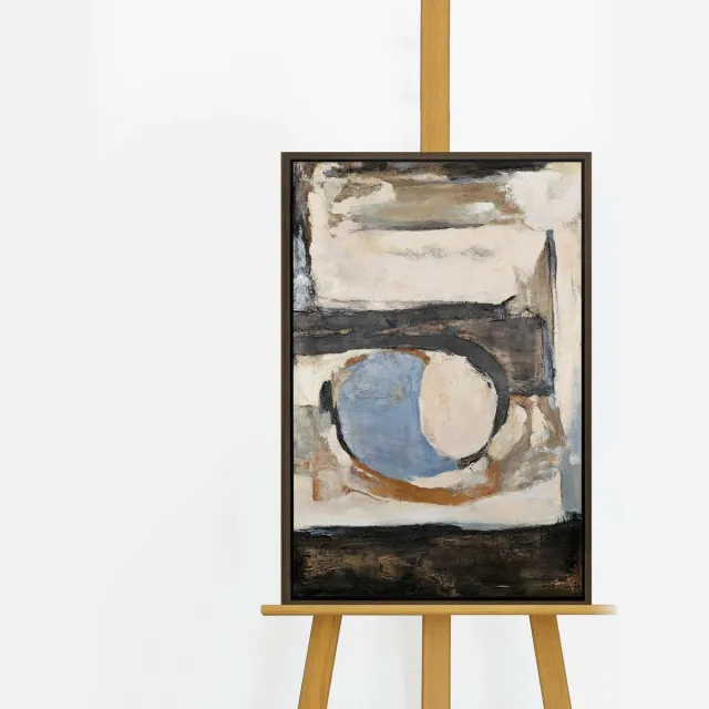 YS Schilderij - Handgeschilderd canvas schilderij - Wanddecoratie Abstract - Beige - goud zwart - Muurdecoratie woonkamer - Slaapkamer decoratie - Kamer accessoires - Abstract schilderij goud zwart - schilderijen op canvas Grey 60x40