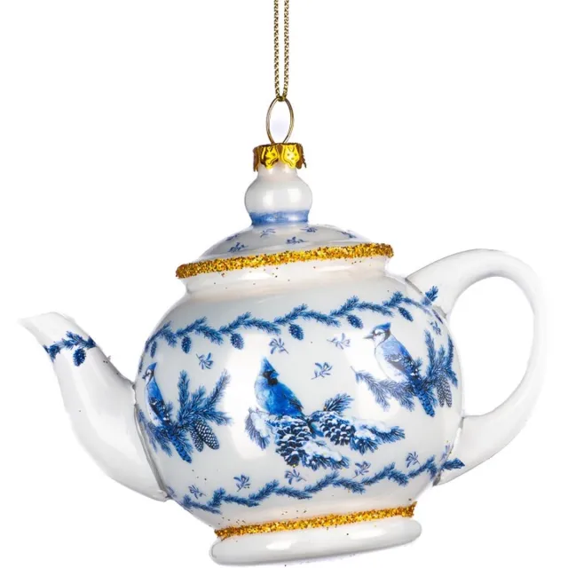 Goodwill Kersthanger Theepot Delftsblauw - Wit-Blauw - 11,5 Cm Delfsblauw