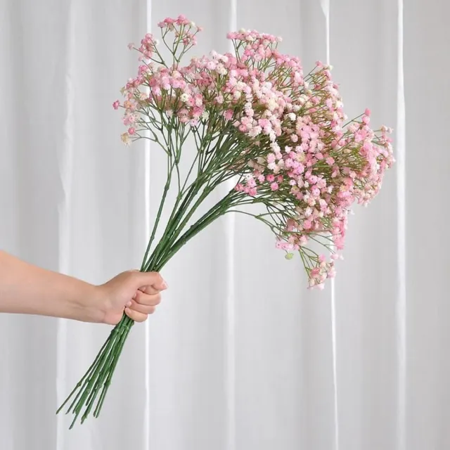 Inovra Plus Kunstmatige adem bloemen voor bruiloft en woondecoratie - 10 stuks (lichtroze) Any