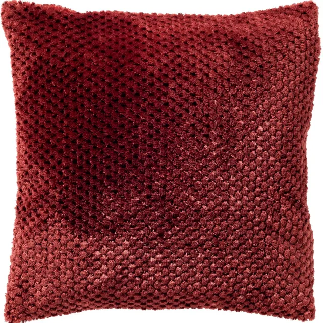 Dutch Decor MICK - sierkussen 45x45 cm - fluffy - Merlot - rood - Inclusief binnenkussen - Luxe kussens voor woonkamer & bank