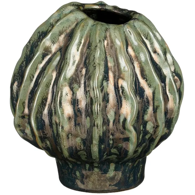 Mica Decorations Alva Vaas - Groen Keramiek - Unieke Organische Vorm