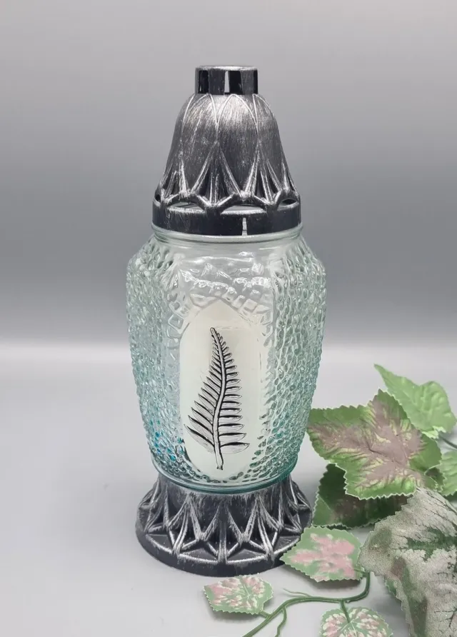 Herdenkingslichtjes Herdenkingslicht - Z29 - Zilver - Varen - Grafkaars – Graflicht – Graflantaarn – Grafdecoratie - Windlicht