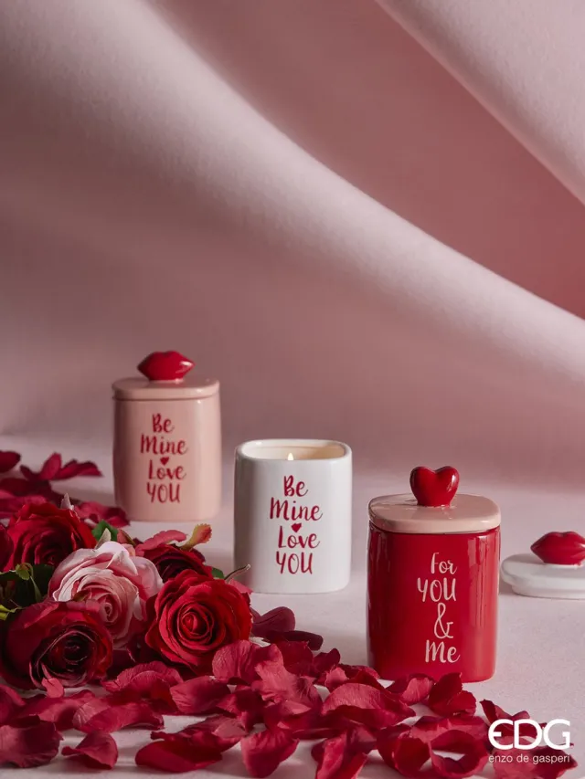 EDG - Enzo De Gasperi Geurkaarsen Love - Set van 3 H13 Valentijn hart love liefde roze rood wit