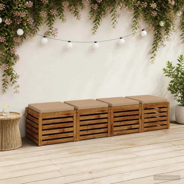vidaXL Zitkussens SOEST 4 st 100% Polyester Zand 50 x 50 x 5 cm Grijs