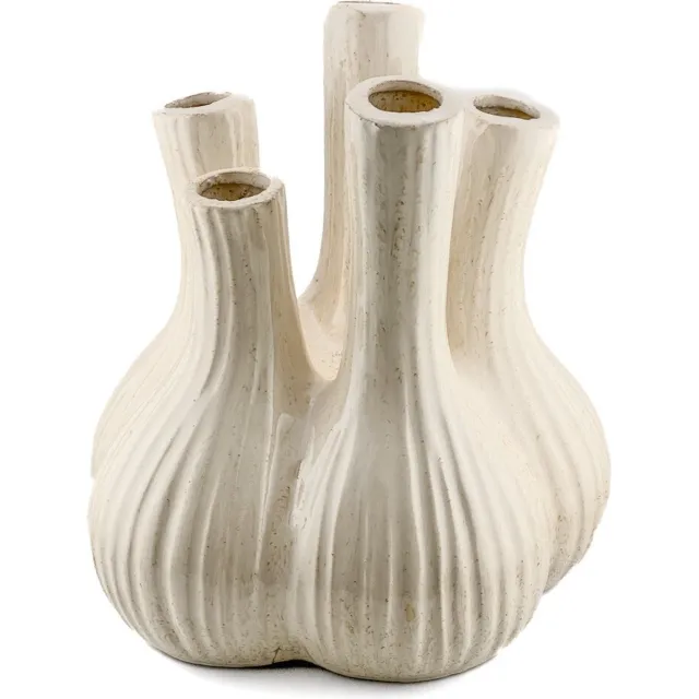 homebound by ky Aardewerk tulpenvaas garlic beige | tulpenvaas