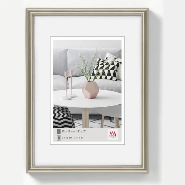 Walther Galeria - Kunststof lijst - Fotoformaat 10x15 cm - Staal