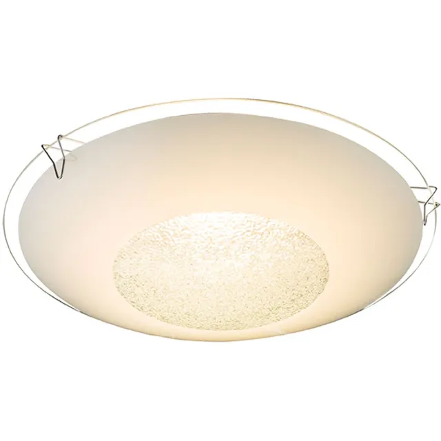 Globo Lighting Wandlamp Plafondlamp Woonkamerlamp, glazen kristallen wit, 1x LED 8 watt 500 lumen warm wit, DxH 20x6 cm