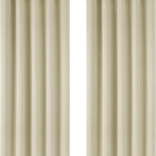 Mrs. Jones Verduisterende Gordijnen Beige Warmte-isolerend 2 stuks voor Woonkamer Slaapkamer 168x183 cm (B x H) met Oogjes . multi-color