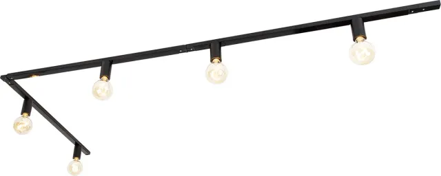 QAZQA jeana - Moderne Spot railsysteem verlichting, railverlichting geschikt voor led - 5 lichts - L 285.5 cm - Zwart - Woonkamer | Slaapkamer | Keuken