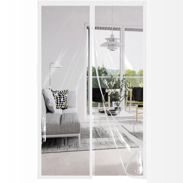 Famanu Magnetisch thermo-gordijn 85 x 210 cm van transparant EVA, waterdicht en geïsoleerd, koudebescherming voor balkon, badkamer en woonkamer, energiebesparend