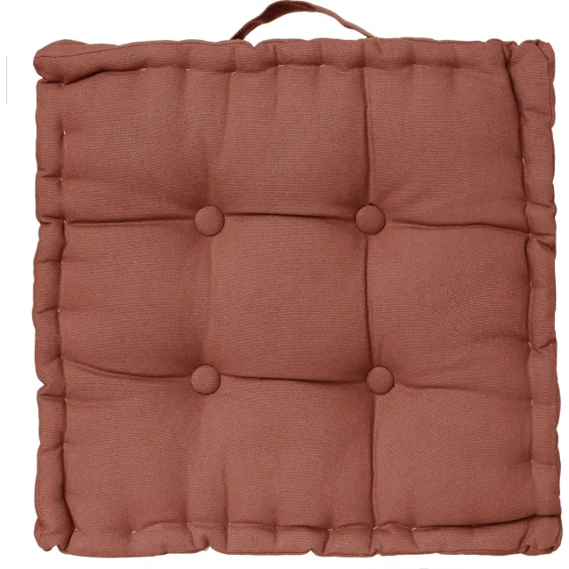 Atmosphera Vloerkussen Square - terracotta - katoen - 38,5 x 38,5 x 8 cm - vierkant - Extra dik