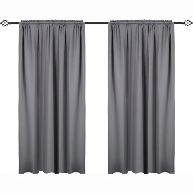 Happyment Gordijnen set Diva 2 stuks - Grijs 135x225cm - Verduisterend - met Plooiband - Fluweel Isolerend