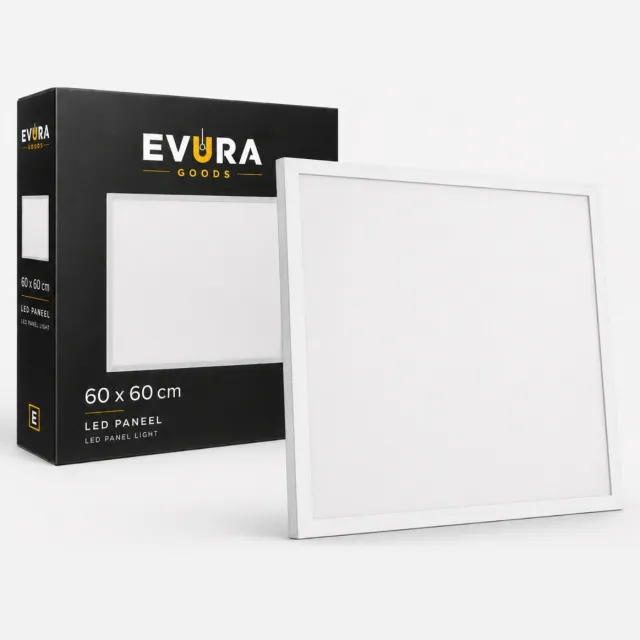 Evura Goods LED Paneel - 60 x 60 cm - 4000K - 36W - Wit Frame