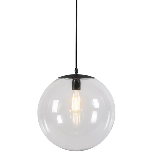 QAZQA pallon - Moderne LED Smart Hanglamp incl. wifi - 1 lichts - Ø 35 cm - Transparant - Woonkamer | Slaapkamer | Keuken