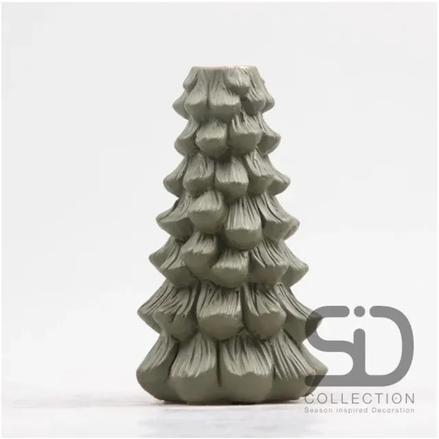 Season Inspired Decoration Kandelaar kerstboom 11x11x19 olijfgroen