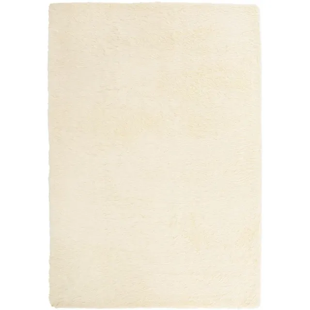 vidaXL Hoogpolig - vloerkleed - NAVARRA - cm - polyester - crèmekleurig