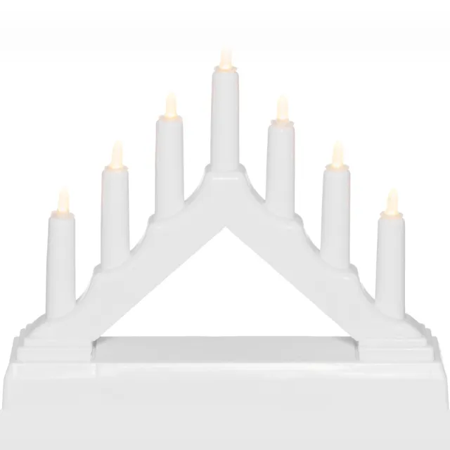 Finnlumor LED adventskandelaar, 7 lampjes, 13 cm wit