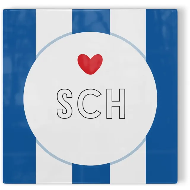 SC Heerenveen Tegeltje sc Heerenveen SCH - blauw wit rood - tegeltje voetbal - tegeltje met tekst