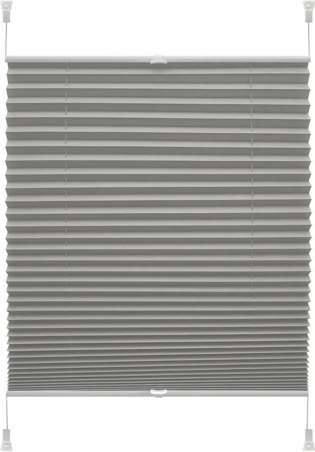 Yoursol EASYfix Thermoplisse Verona 50 x 150 cm in grijs, plisségordijn zonder boren, 2 bedieningsrails