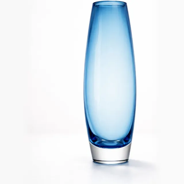 Kristal-Glas Leerdam Kristalglas Leerdam Monday Blue – Handgeblazen Kristallen Vaas - Blauw - Voor Binnen - Staand