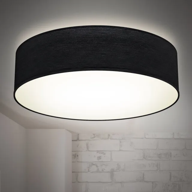 B.K.Licht Plafonniére - Ø38cm - zwart - met E27 fitting