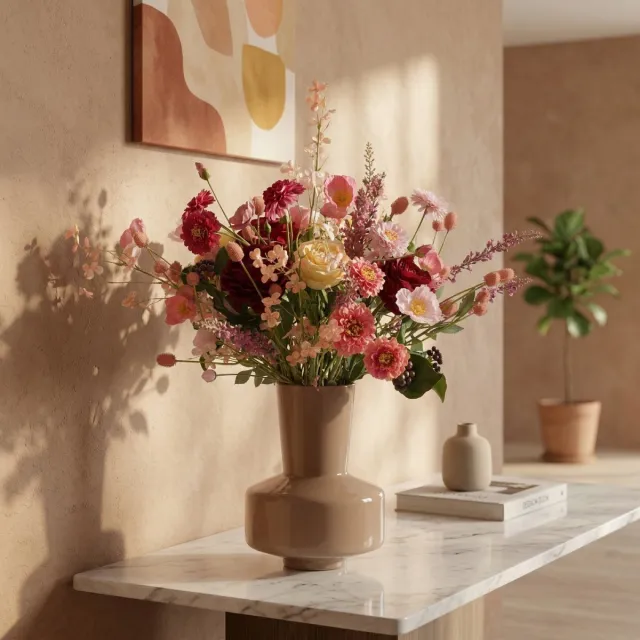 maxifleur Kunstplanten Kunstboeket Maud Yerseke 70 cm Roze