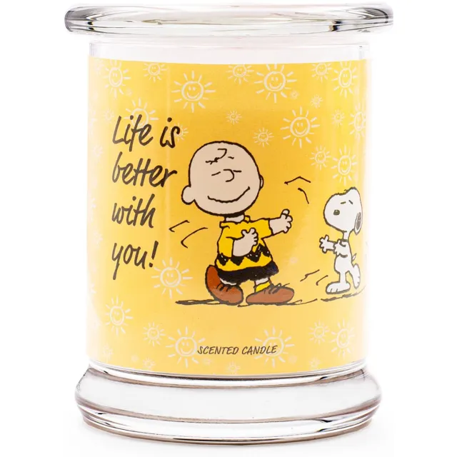 Peanuts Geurkaars - met geur - Het leven is beter met jou geel