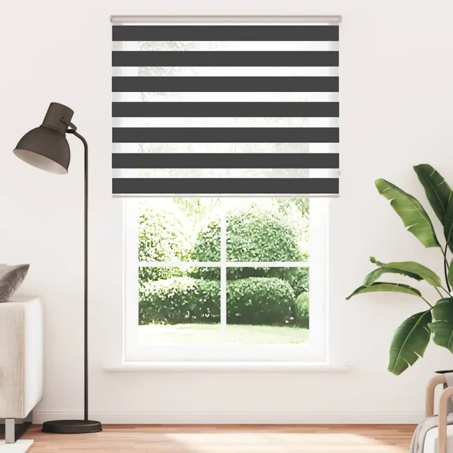 vidaXL Zebra rolgordijn 150x230 cm stofbreedte 145,9 cm zwart