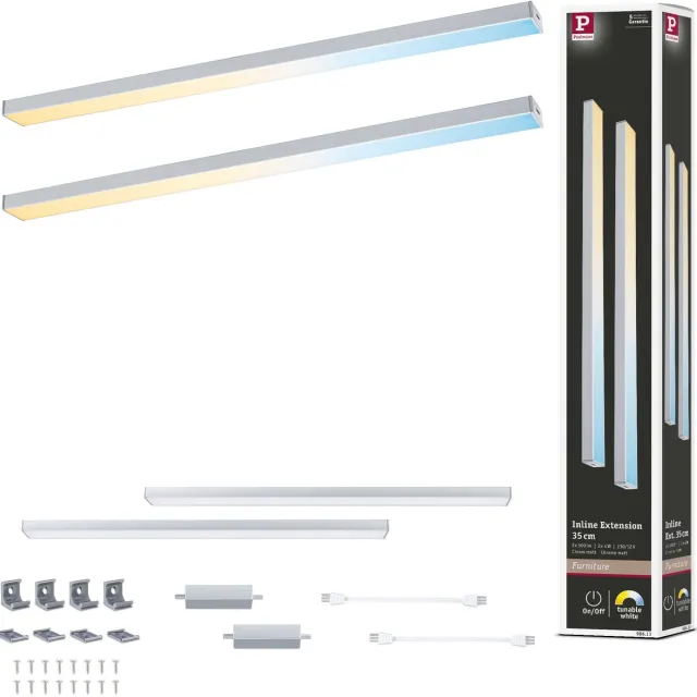 Paulmann LED-onderkastverlichting Inline Uitbreidingsset Tunable White 2x4W 350x26 mm 2x350lm 24V Chroom mat