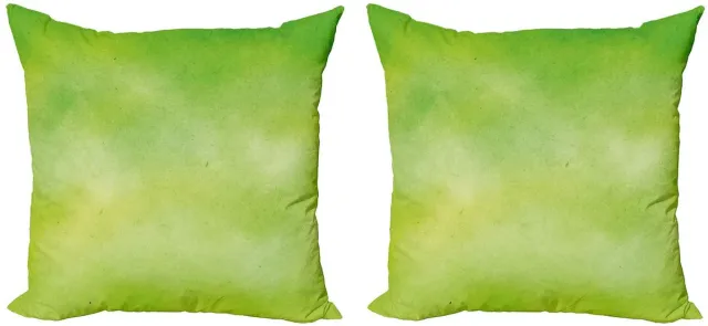 ABAKUHAUS Limegroen Kussenhoezen – 2x60x60 cm – Dubbelzijdig bedrukt – Rits Apfelgrün