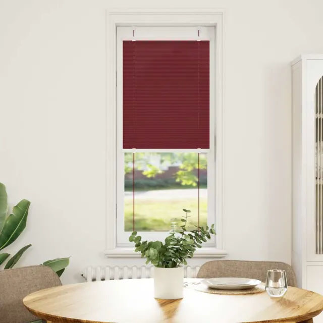 vidaXL Plissé rolgordijn 40x100 cm stofbreedte 39,4 cm bordeauxrood