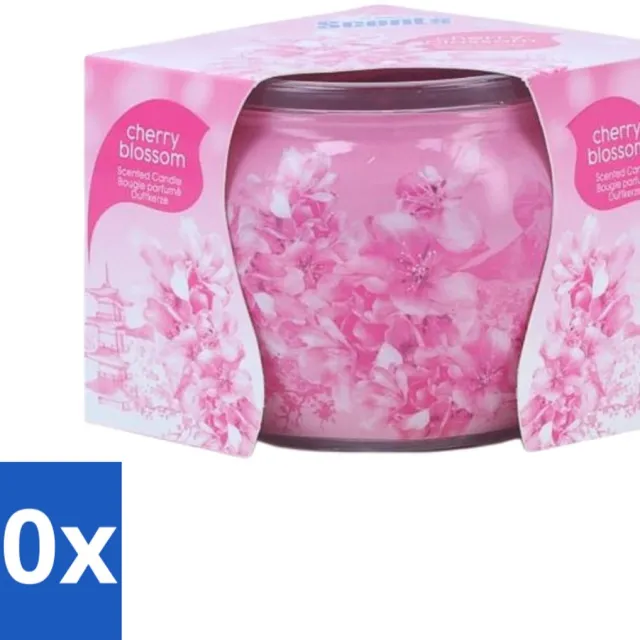 At Home 10 x At Home - Scents - Geurkaars - Cherry Blossom - 70 g - Voordeelverpakking - 10 stuks Roze