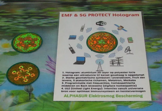 Alphasurya Orgoniet antismog 4-laags 37 mm met hologram en shungiet (3 stuks) groen