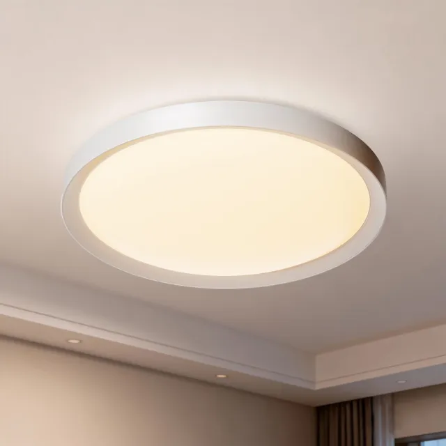 Froadp 48W led plafondlamp rond paneel Ø365*H30mm plafondlamp plat vochtbestendige lamp vochtbestendige lamp warm wit IP44 werkplaats kantoor badkamer Warm licht 48W