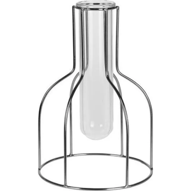 L28 Vaas reageerbuis metaal 22 cm zilver