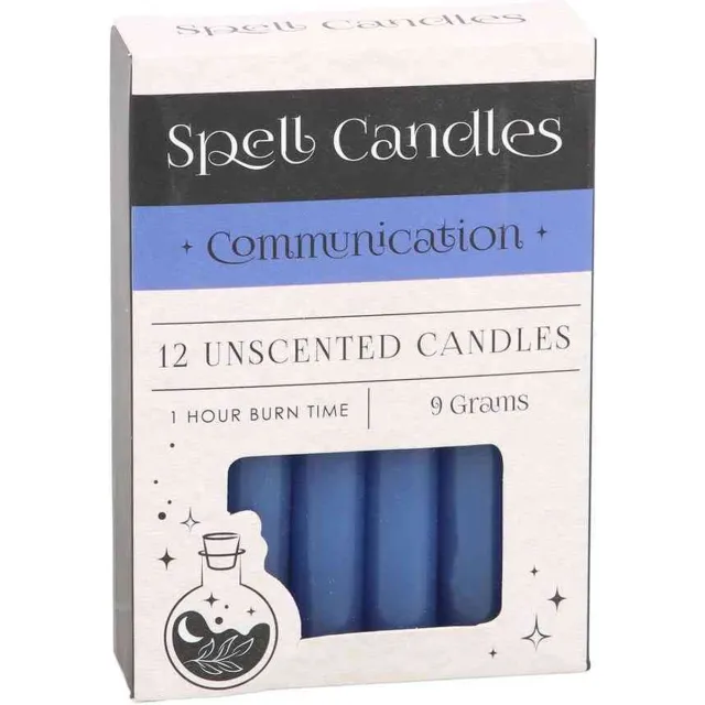 Something Different Pack of 12 Communication Spell Candles Kaars - Blauw