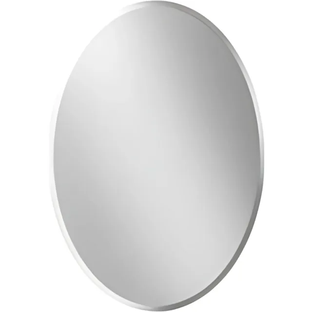 Bolt Edge Ovale Wandspiegel Nulad - Organisch - 60x80cm - Voor Woonkamer, Slaapkamer & Badkamer - Decoratieve - Walnoothouten Frame