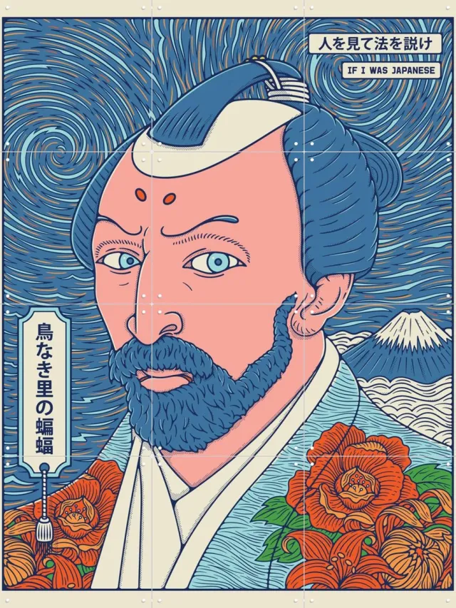IXXI In the Mind of an Artist, Ryan Ragnini - 60 x 80 cm - Grote wanddecoratie en posters - Grafisch Ontwerp, Pop art, Ukiyo-e, Kleurrijk Blauw