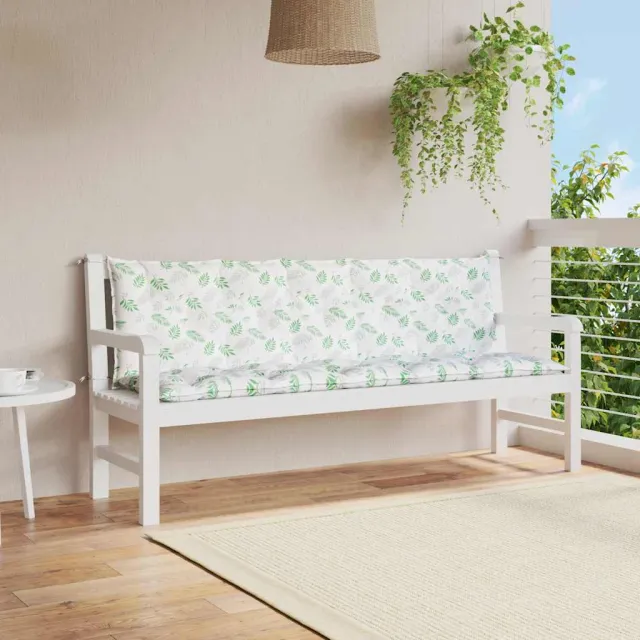 vidaXL Tuinbankkussens 2 st oxford stof bladpatroon Groen