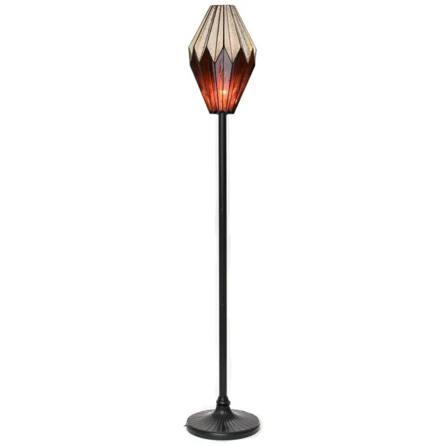 Coloured by Art Tiffany Vloerlamp Origami - Art Deco Trade Zwart