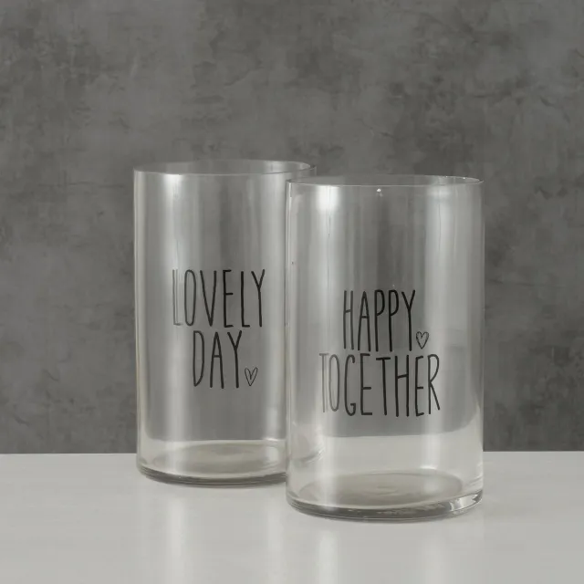 Boltze Home Vaas Stappo glas Ø12xh20cm helder (1 stuk) assorti transparant