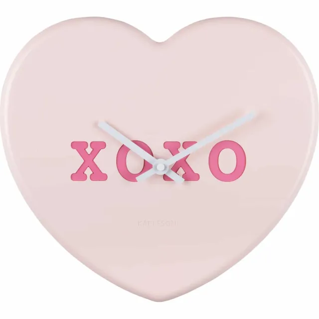 Karlsson Wandklok Heart Candy - Roze - 30x6.2x27cm - Wandklok Scandinavisch