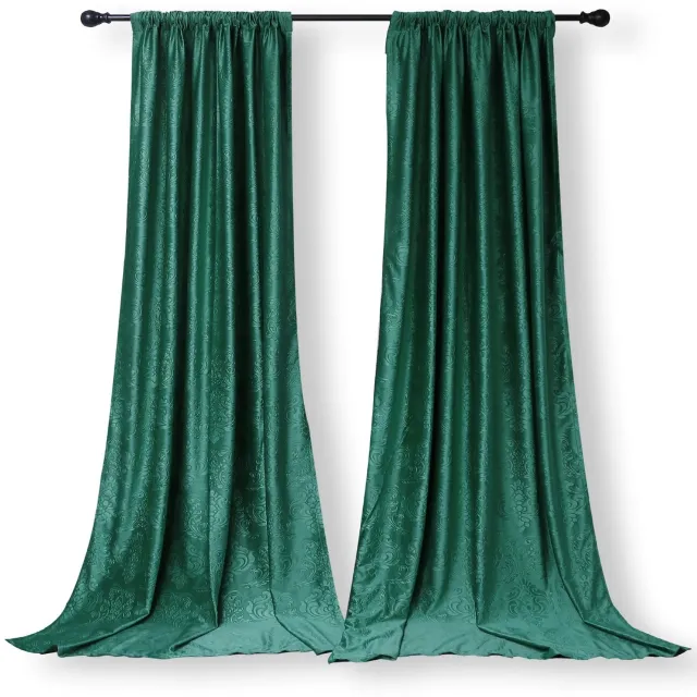 Cherrys Finds Fluwelen Gordijnen - 183cm Hoog - Fluwelen Gordijn - Marokkaanse Fluwelen Gordijnen - Fluwelen Gordijnen Met Ringen - Luxe draperie - Sfeervol interieur - Waterafstotende coating - Tuscany Green Groen