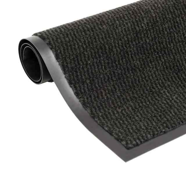 vidaXL Droogloopmat rechthoekig getuft 60x90 cm zwart