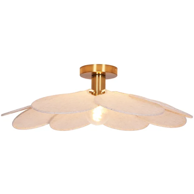 Olucia NENA - Plafondlamp - Beige / Messing - Vorm: Rond