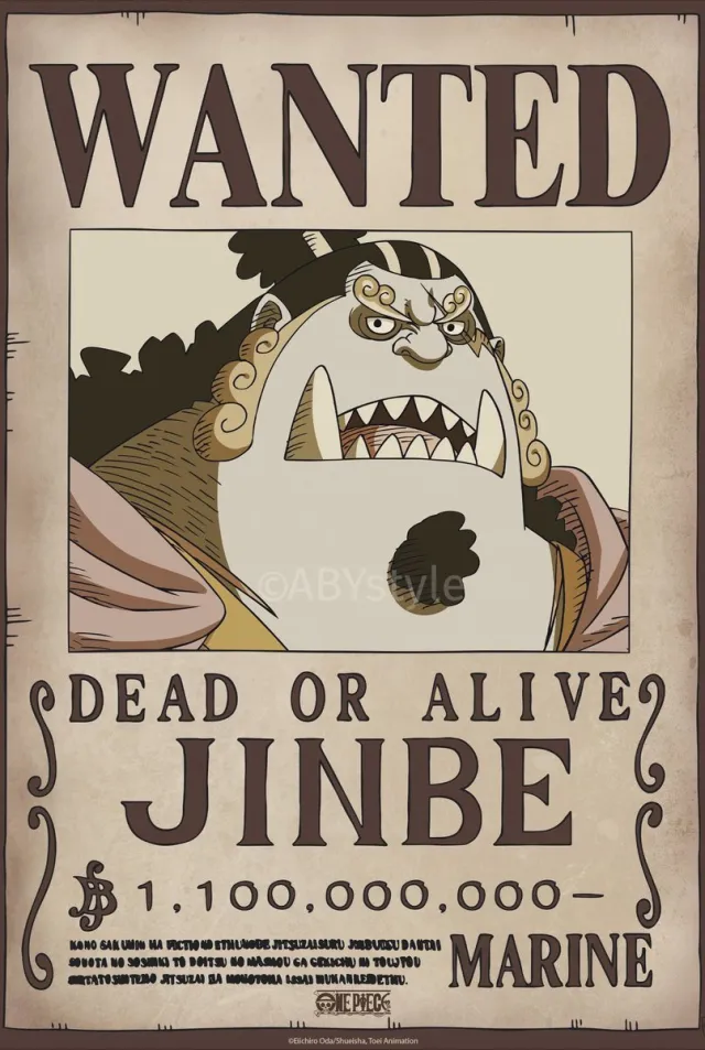 ABYSTYLE Poster One Piece - Wanted Jinbe Wano 38x52cm Divers